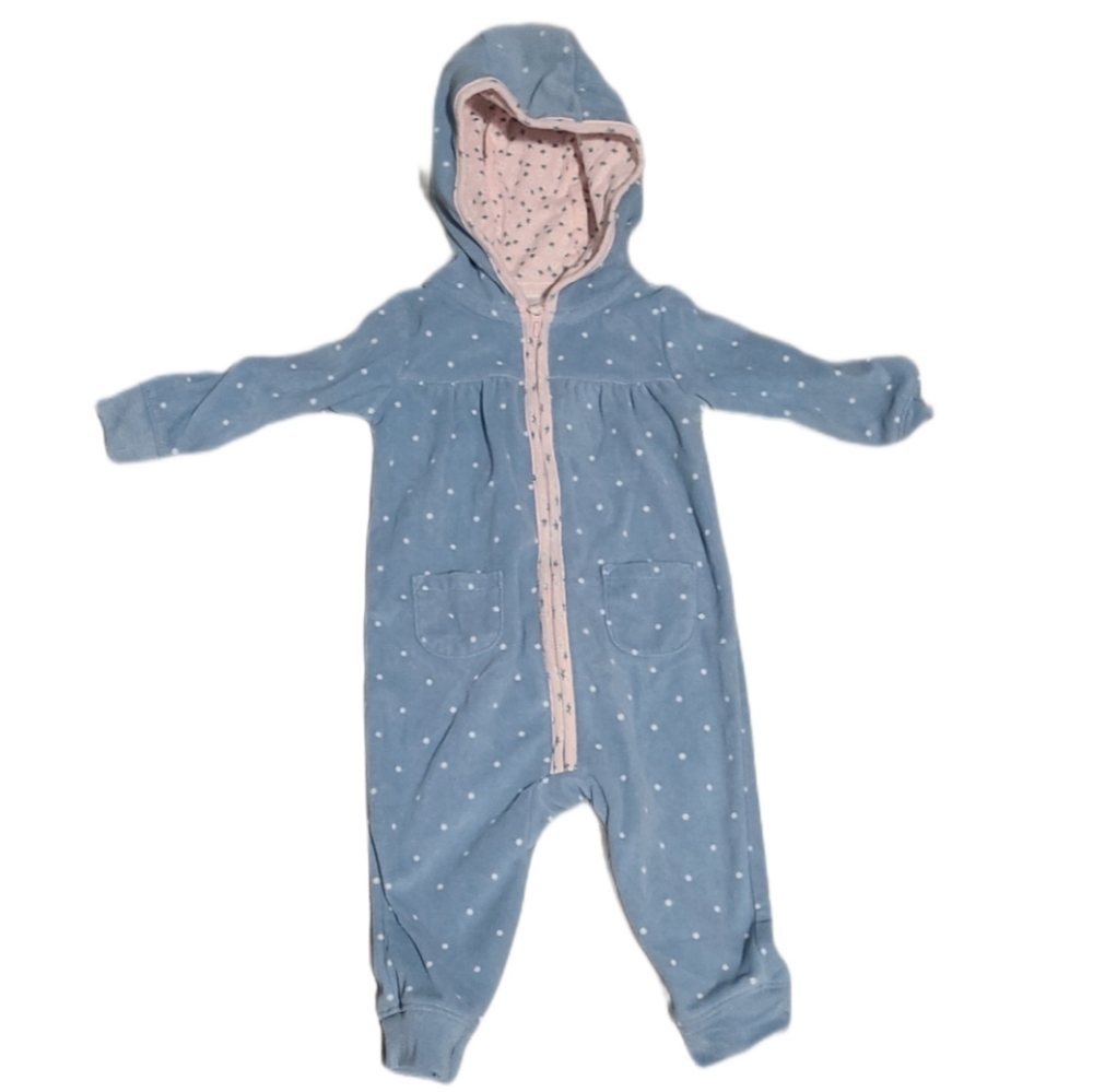 Carter's Hooded Fleece Baby Jumpsuit 9m